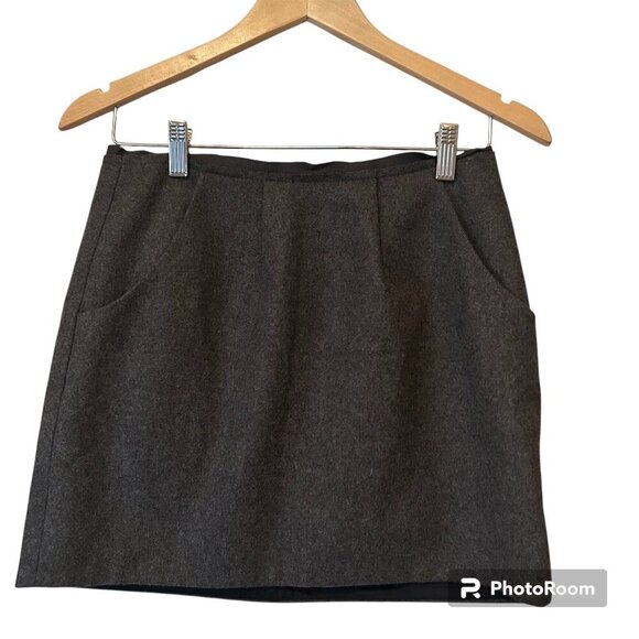 J. Crew Wool Blend Mini Pencil Skirt Pleated Pockets Size 0 Academia Twee Skirt - Picture 1 of 8